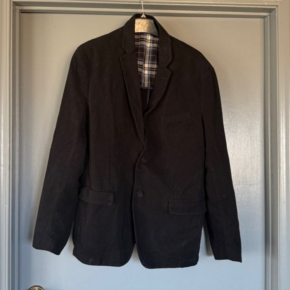 Blue by Pronto Uomo Mens 2-Button Black Blazer Jacket 100% Cotton Pockets XXL